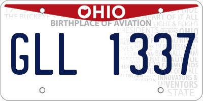 OH license plate GLL1337