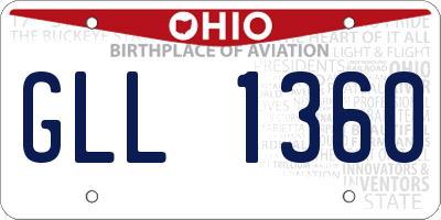 OH license plate GLL1360