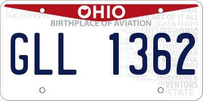 OH license plate GLL1362
