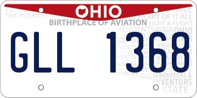 OH license plate GLL1368