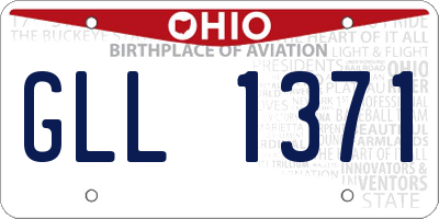 OH license plate GLL1371