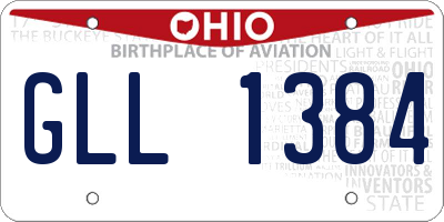 OH license plate GLL1384