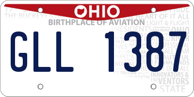 OH license plate GLL1387