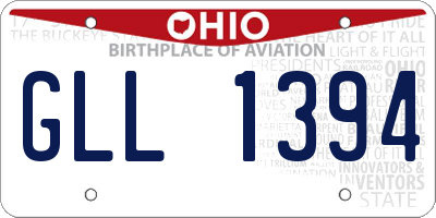 OH license plate GLL1394