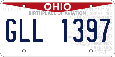 OH license plate GLL1397