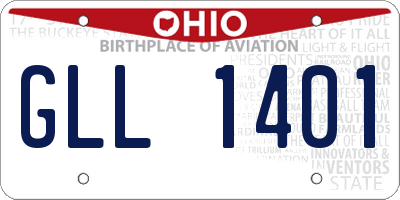 OH license plate GLL1401
