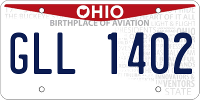OH license plate GLL1402