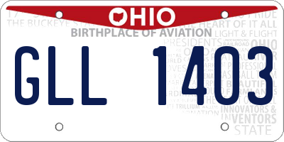 OH license plate GLL1403