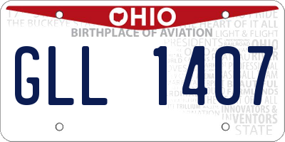 OH license plate GLL1407