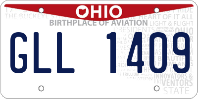 OH license plate GLL1409