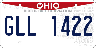 OH license plate GLL1422