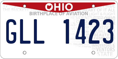 OH license plate GLL1423