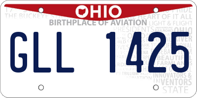 OH license plate GLL1425