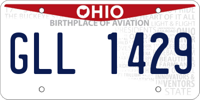 OH license plate GLL1429