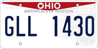 OH license plate GLL1430