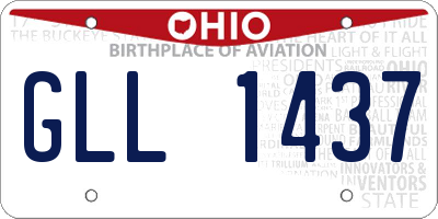 OH license plate GLL1437