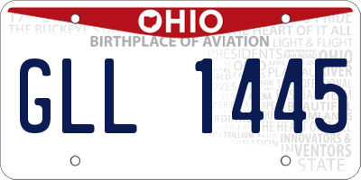 OH license plate GLL1445