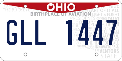 OH license plate GLL1447