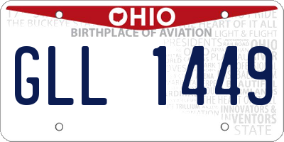 OH license plate GLL1449