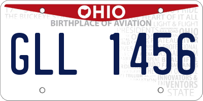 OH license plate GLL1456