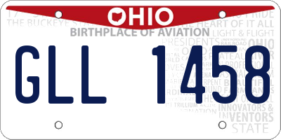 OH license plate GLL1458
