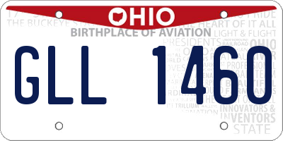 OH license plate GLL1460