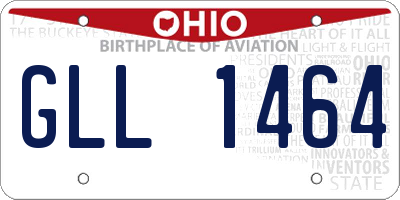 OH license plate GLL1464