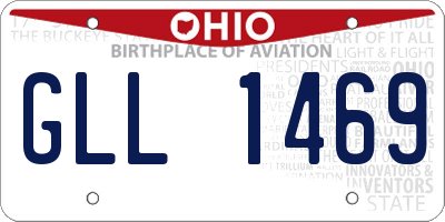 OH license plate GLL1469