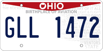 OH license plate GLL1472