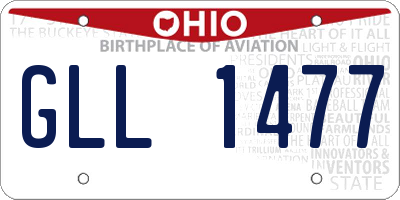 OH license plate GLL1477