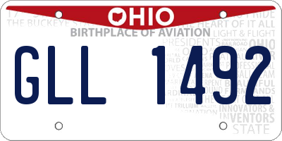OH license plate GLL1492