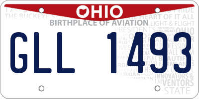 OH license plate GLL1493