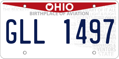 OH license plate GLL1497
