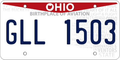 OH license plate GLL1503