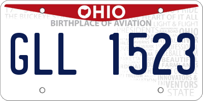 OH license plate GLL1523
