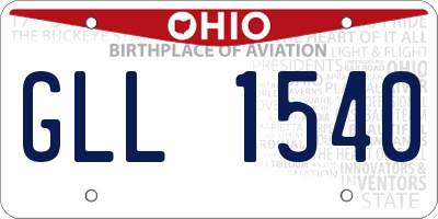 OH license plate GLL1540