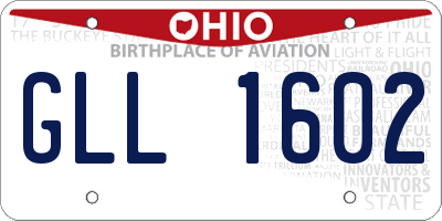 OH license plate GLL1602