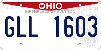OH license plate GLL1603