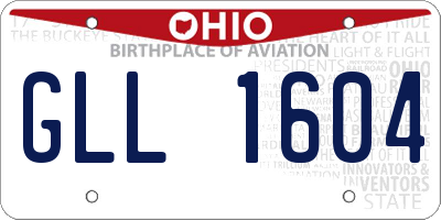 OH license plate GLL1604