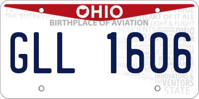 OH license plate GLL1606