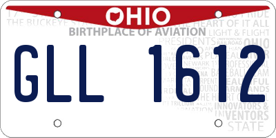OH license plate GLL1612