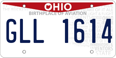 OH license plate GLL1614