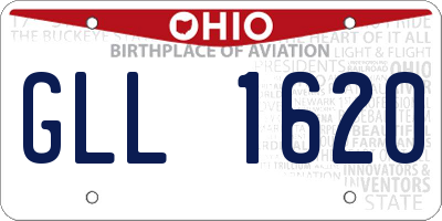 OH license plate GLL1620