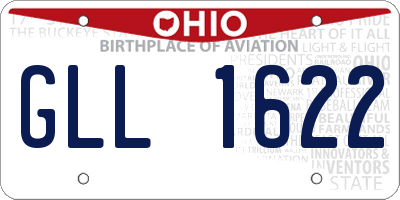 OH license plate GLL1622