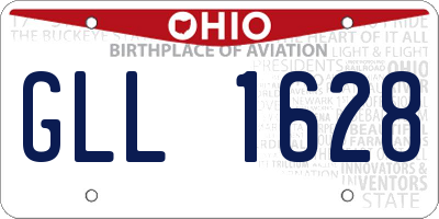 OH license plate GLL1628