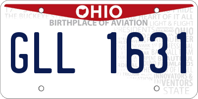 OH license plate GLL1631