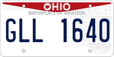OH license plate GLL1640
