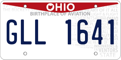OH license plate GLL1641