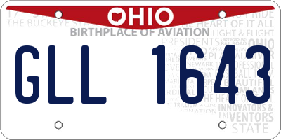 OH license plate GLL1643