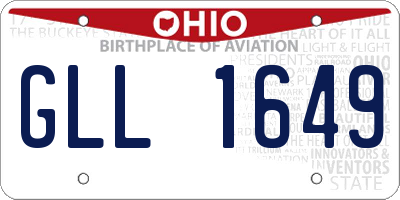 OH license plate GLL1649